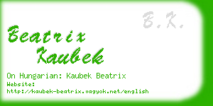 beatrix kaubek business card